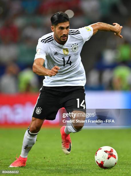 Emre Can of Germany in action during the FIFA Confederations Cup Russia 2017 semi final match between Germany and Mexico at Fisht Olympic Stadium on...
