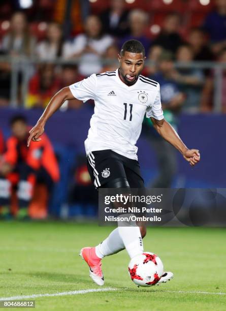 Serge Gnabry of Germany during the UEFA U21 Final match between Germany and Spain at Krakow Stadium on June 30, 2017 in Krakow, Poland.