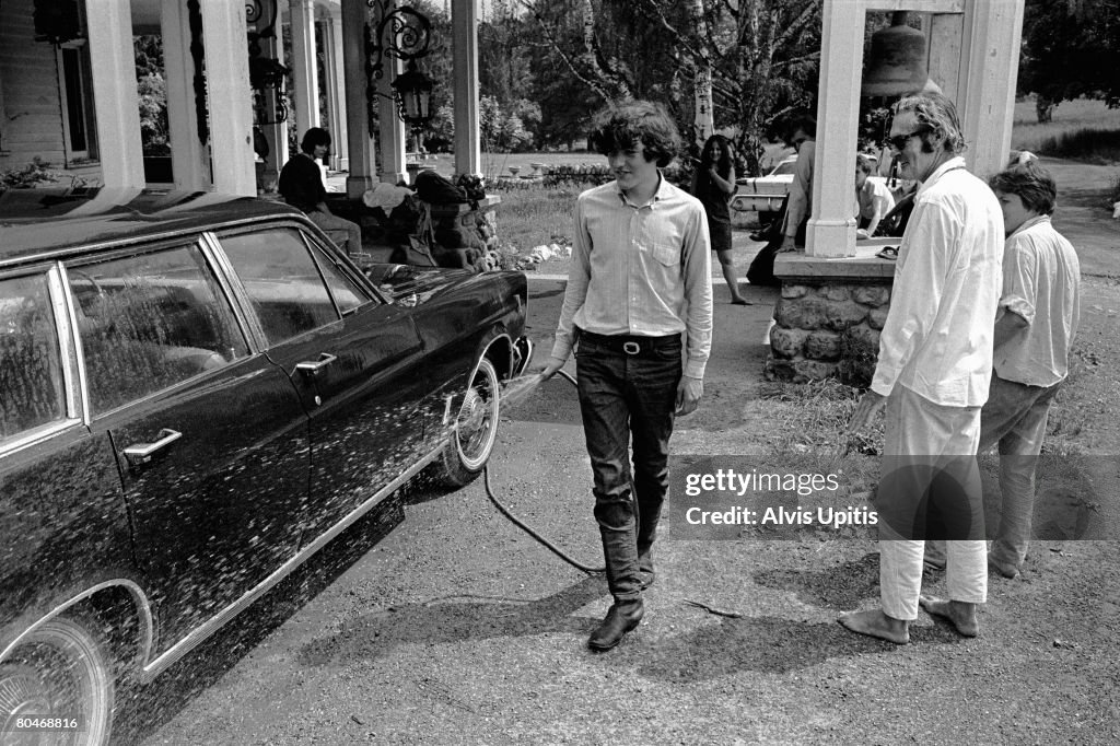Jack Leary, son of Timothy Leary, Ph.D, washes car on the Hitchcock ...