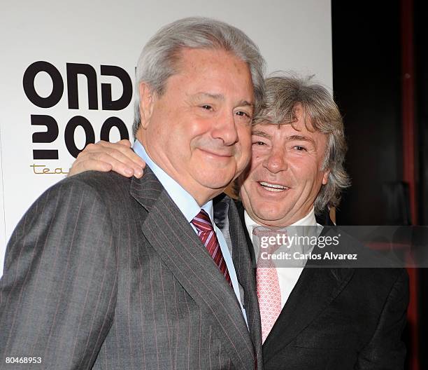 Francisco Hernando and Angel Nieto attend ONDE 2000 Team Presentation on April 01, 2008 at Joy Eslava Club in Madrid, Spain.