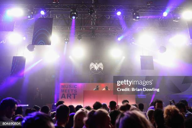 Swizz Beatz and DJ Runna perform at Bacardi X The Dean Collection Present: No Commission on June 30, 2017 in Berlin, Germany.