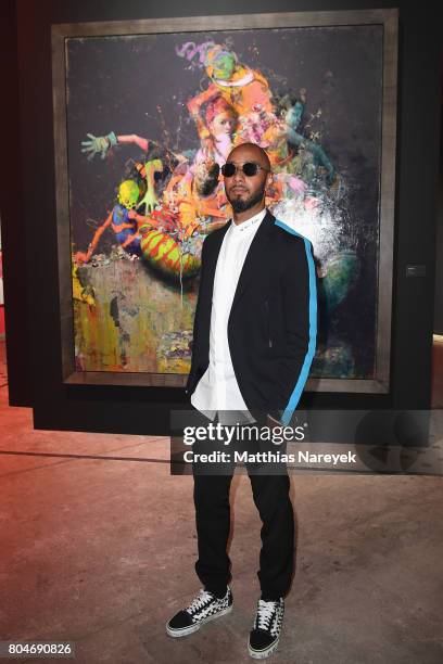 Swizz Beatz poses at Bacardi X The Dean Collection Present: No Commission on June 30, 2017 in Berlin, Germany.