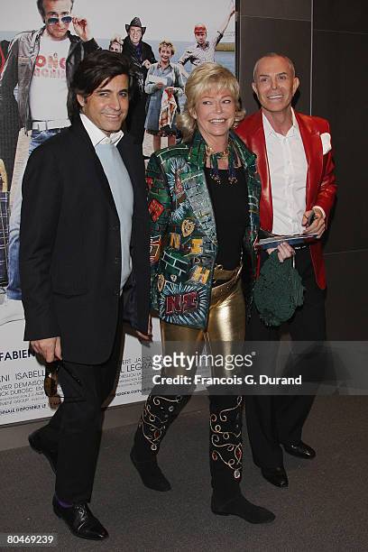 Alexandre Zouari , guest and Jean-Claude Jitrois arrive to attend the "Disco" premiere on April 1, 2008 in Paris, France.