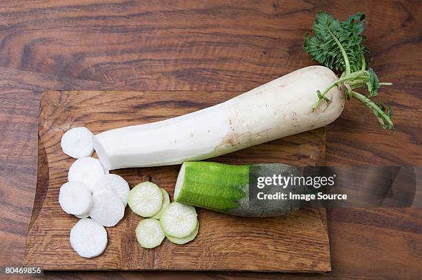 daikon - rábano grande japonés fotografías e imágenes de stock