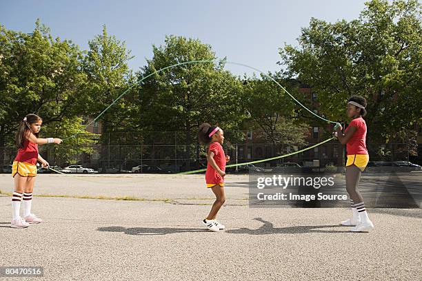 girls skipping - jump rope bildbanksfoton och bilder