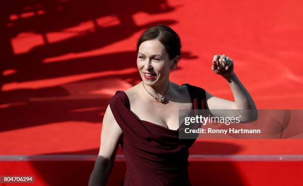 Actress Zuzana Stivinova arrives at the opening ceremony of the 52st Karlovy Vary International Film Festival on June 30, 2017 in Karlovy Vary, Czech...