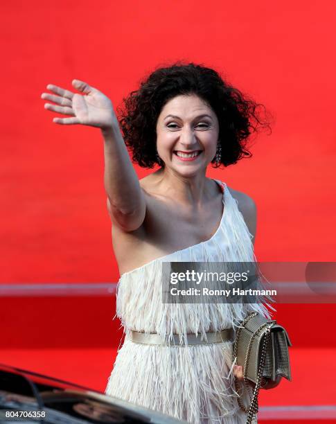 Actress Martha Issova arrives at the opening ceremony of the 52st Karlovy Vary International Film Festival on June 30, 2017 in Karlovy Vary, Czech...