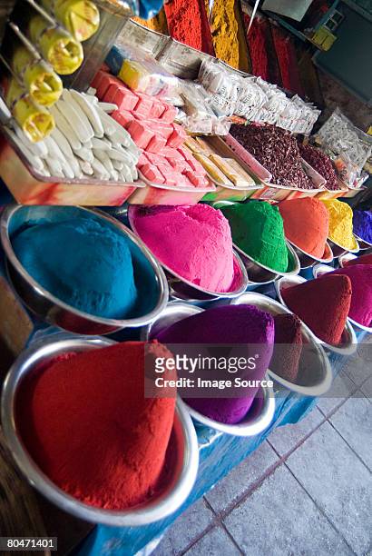 tikka powder stall - spice market stock pictures, royalty-free photos & images