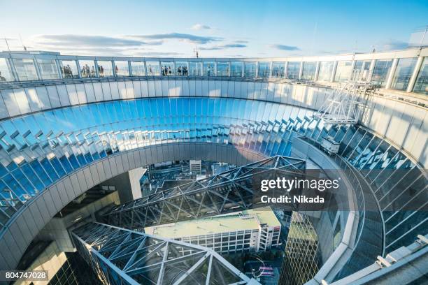 umeda sky building rooftop in osaka, japan - airport aerial view stock pictures, royalty-free photos & images