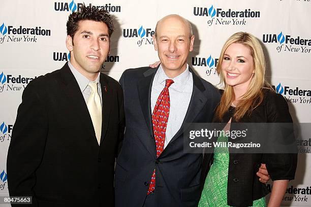 Playboy Radio's Kevin Klein, Playboy Enterprises President of media Bob Meyers and Playboy Radio's Andrea Lowell attend UJA-Federation of New York...