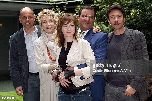 Director Riccardo Milani, Mariangela Melato, Cristiana Capotondi, producer Guido Lombardo and actor Alessio Boni attend the photocall of the tv film...