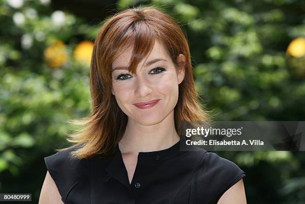 Italian actress Cristiana Capotondi attends the photocall for the TV film "Rebecca La Prima Moglie" at RAI Viale Mazzini on April 2, 2008 in Rome,...