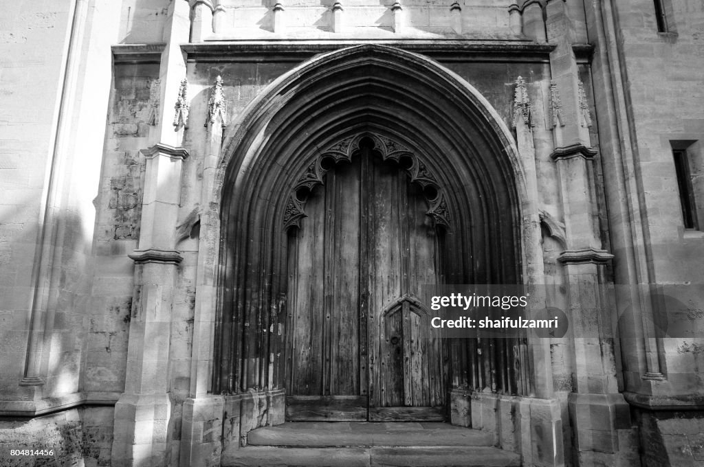 Main door of Bristol cathedral in United Kingdom