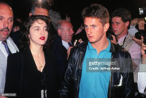 Singer Madonna and Actor Sean Penn ringside at Tyson vs Holmes fight Convention Hall in Atlantic City, New Jersey January 22 1988.
