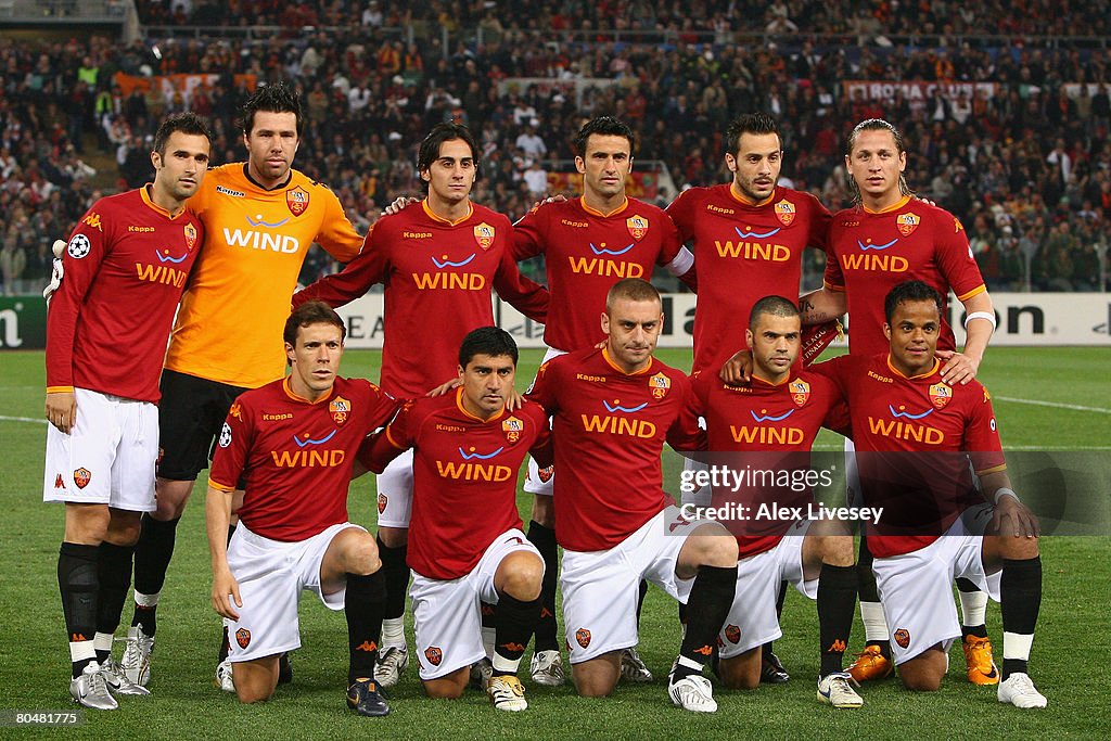 As Roma Ucl The AS Roma players line up for a team photo prior to the UEFA... News ...