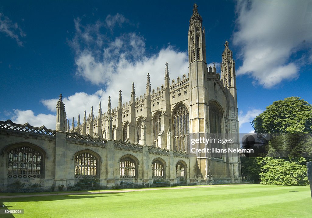 England, Cambridge trinity college, low angle view