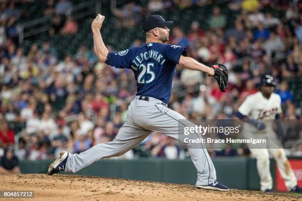 Marc Rzepczynski of the Seattle Mariners pitches against the Minnesota Twins on June 14, 2017 at Target Field in Minneapolis, Minnesota. The Mariners...