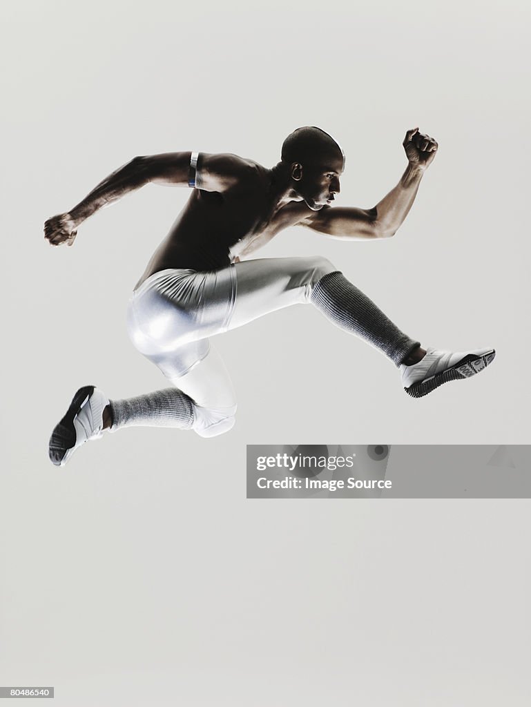 An athlete jumping