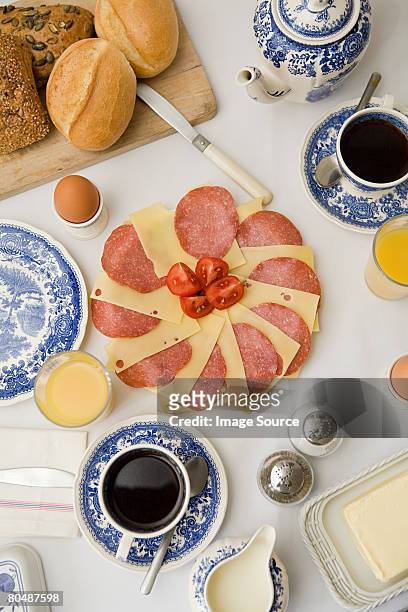 german breakfast - german culture stock pictures, royalty-free photos & images