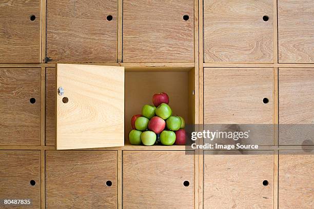 apples in a locker - lockers bildbanksfoton och bilder