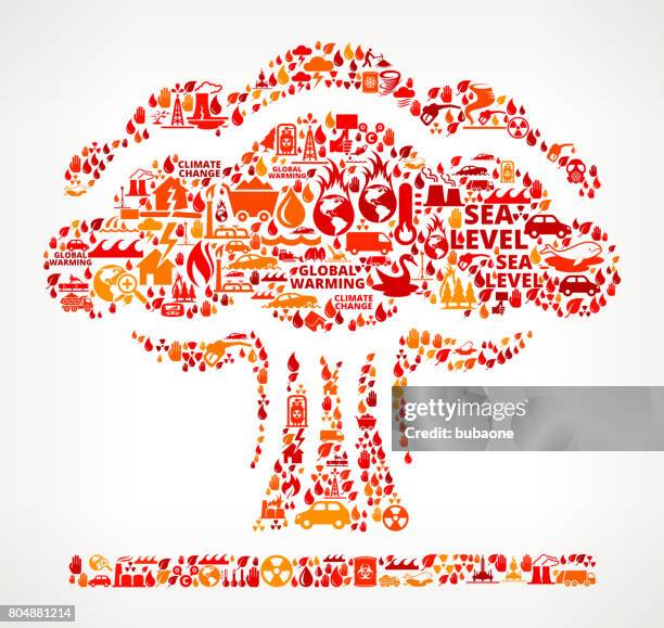 atomic explosion global warming climate change vector pattern - nuclear bomb explosion stock illustrations