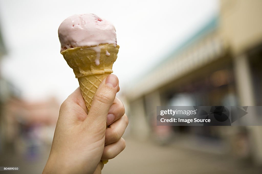 Child holding ice cream