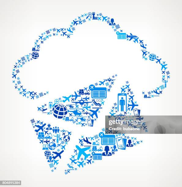 letter cloud computing aviation and air planes vector graphic - first class plane stock illustrations