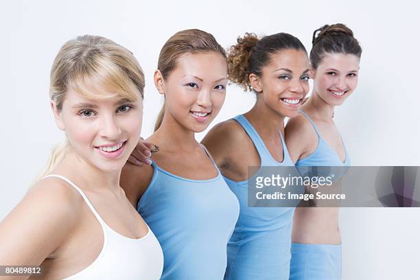 portrait of teenage girls in their underwear - girls in bras bildbanksfoton och bilder