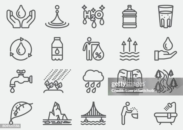 wasserlinien-symbole - trinkwasser stock-grafiken, -clipart, -cartoons und -symbole
