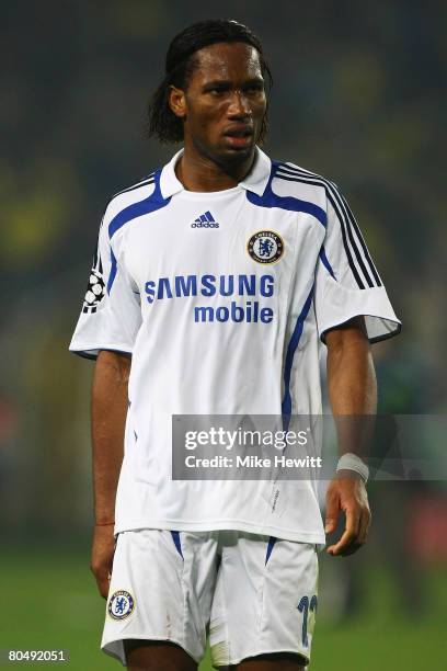 Didier Drogba of Chelsea looks dejected after losing the UEFA Champions League Quarter Final 1st Leg match between Fenerbache and Chelsea at the...