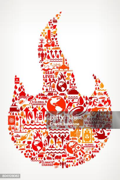 flame global warming climate change vector pattern - flame pattern stock illustrations