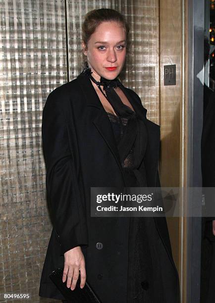 Chloe Sevigny attends The Cinema Society and IWC After Party of "My Blueberry Nights" at the Soho Grand Penthouse on April 2, 2008 in New York City.