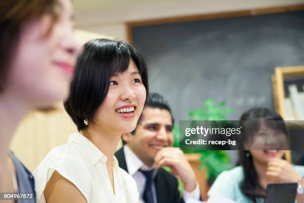 business meeting - korean ethnicity stock pictures, royalty-free photos & images