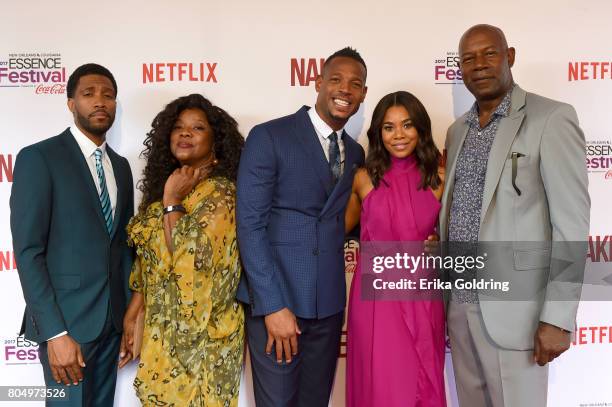 Jackson, Loretta Devine, Marlon Wayans, Regina Hall and Dennis Haysbert attend the Premiere of Netflix Original Film "Naked" At The 2017 Essence...