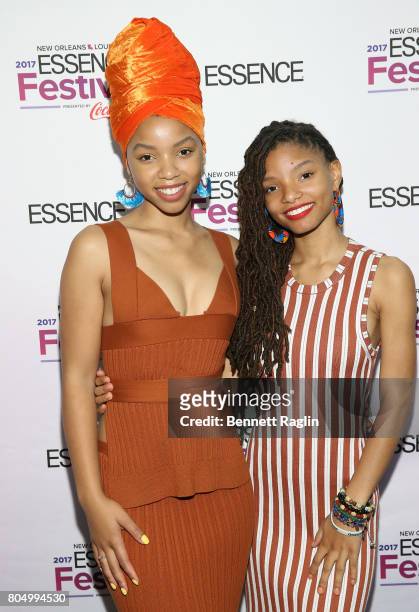 Actress Halle and Chloe attend the 2017 Essence Festival - Day 1 on June 30, 2017 in New Orleans, Louisiana.