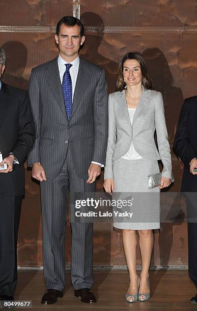 Prince Felipe and Princess Letizia of Spain attend "Empresa y Sociedad" awards ceremony, held at Caixa Forum on April 3, 2008 in Madrid, Spain