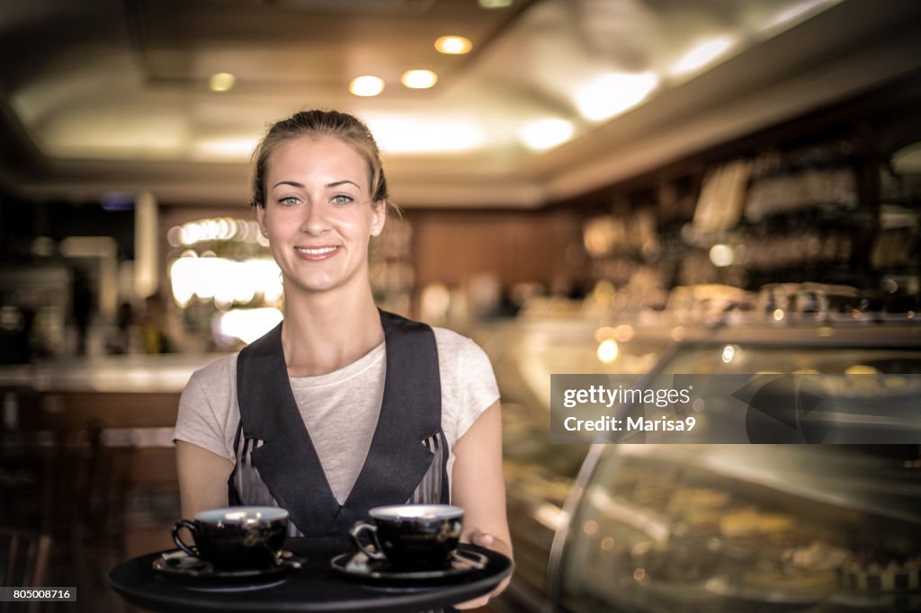 Smiling waitress