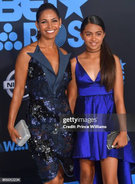 Salli Richardson and Parker Richardson Whitfield attend the 2017 BET Awards at Microsoft Theater on June 25, 2017 in Los Angeles, California.