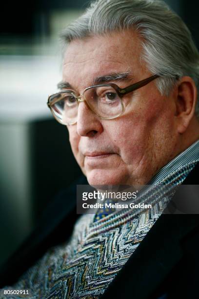 Pulitzer prize-winning photojournalist Horst Faas waits to speak during a ceremony at the Newseum April 3, 2008 in Washington, DC. The ceremony was...