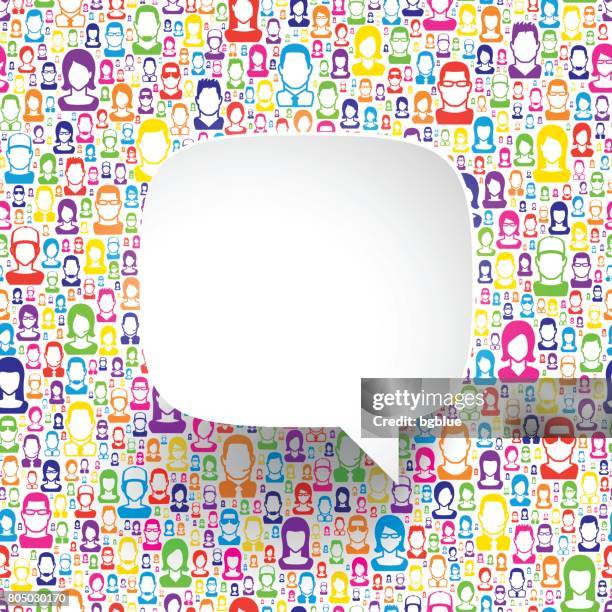 speech bubble on color people - person with thought bubble stock illustrations