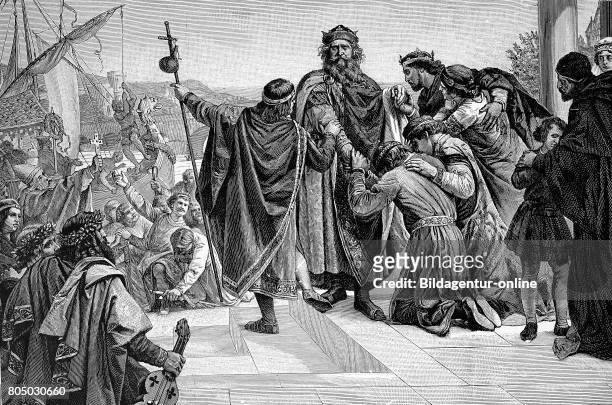 Frederick I, Friedrich, 1122 - 10 June 1190, also known as Frederick Barbarossa, was the Holy Roman Emperor from 1155 until his death, Farewell to...