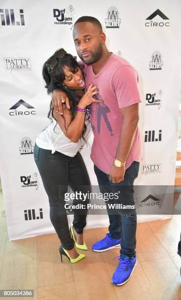Shanell and Byron Wright attend a Def Jam Celebration for 2 Chainz & Vince Staples Presented By Baller Alert on June 24, 2017 in Los Angeles,...