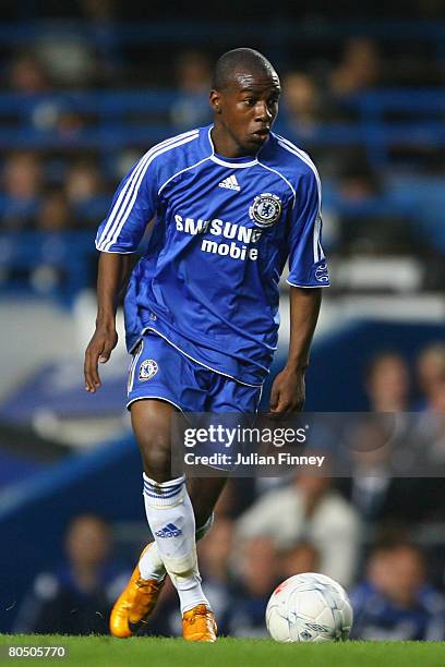 Gael Kakuta of Chelsea in action during the FA Youth Cup final first leg match between Chelsea and Manchester City at Stamford Bridge on April 3,...