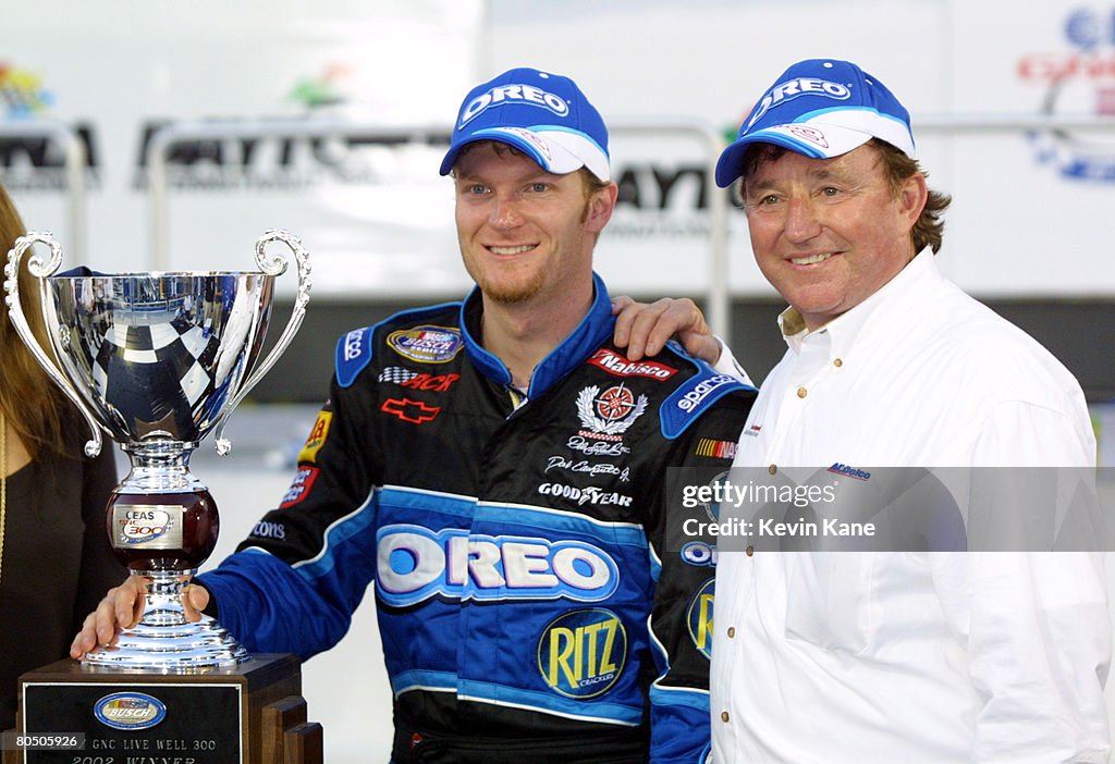 Charles Beusch Racing Busch winner Dale Earnhardt Jr. with car owner Richard Childress in ...