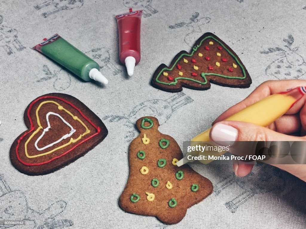 Close-up of gingerbread cookies