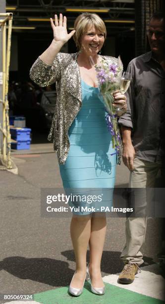 Fern Britton and her husband Phil Vickery leaving the London Studios in central London, after her final day on This Morning television programme.