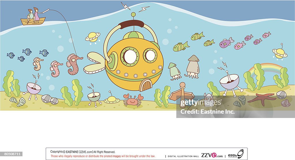 Painting of sea life