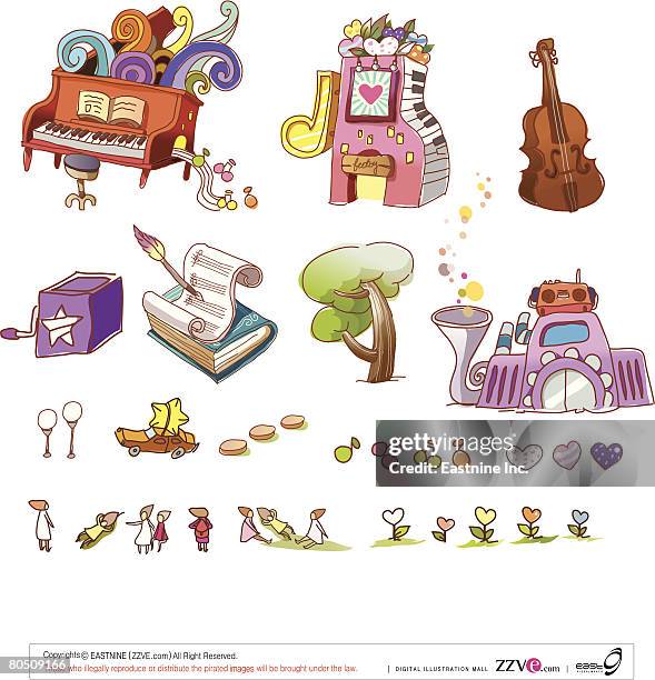 variation of objects displayed against white background - pharmaceutical manufacturing machine stock illustrations