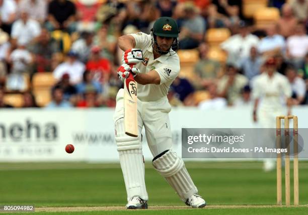 Australia's Mithcell Johnson in action during the tour match at the County Ground, Northampton.