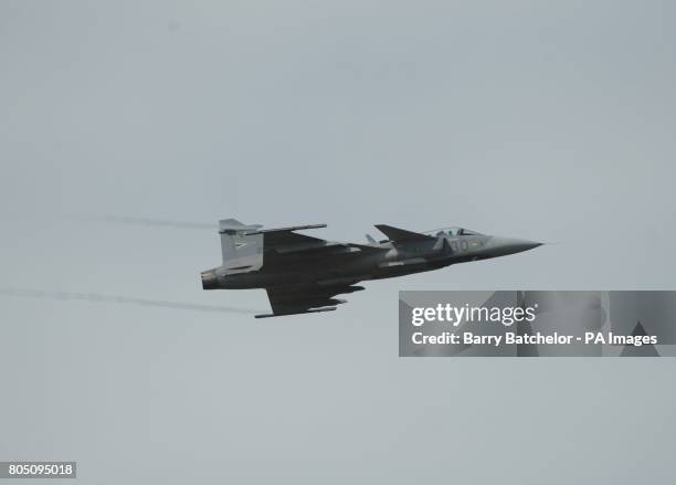 Saab JAs39C EBS HU Gripen of 1 VS 'Puma' Squadron of the Hungarian Defence Forces, Kecskemet at the Royal International Air Tattoo at RAF Fairford,...